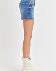 RISEN Low Rise Slit Denim Shorts