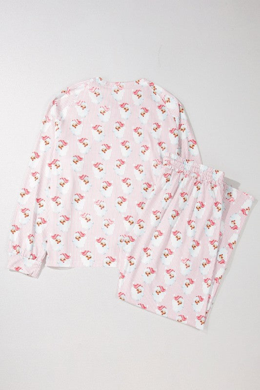 Christmas Santa Claus Stripe Top and Pants Lounge