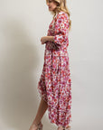 Bohemian Floral High and Low Maxi Dress