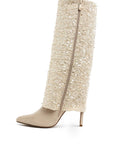 Sin City Sequinned Fold-Over Calf Boots