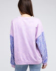 BiBi Velvet Sequin Sleeve Mineral Washed Top