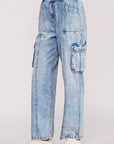 PLUS Jade By Jane High Waist Baggy Denim Cargo Trousers