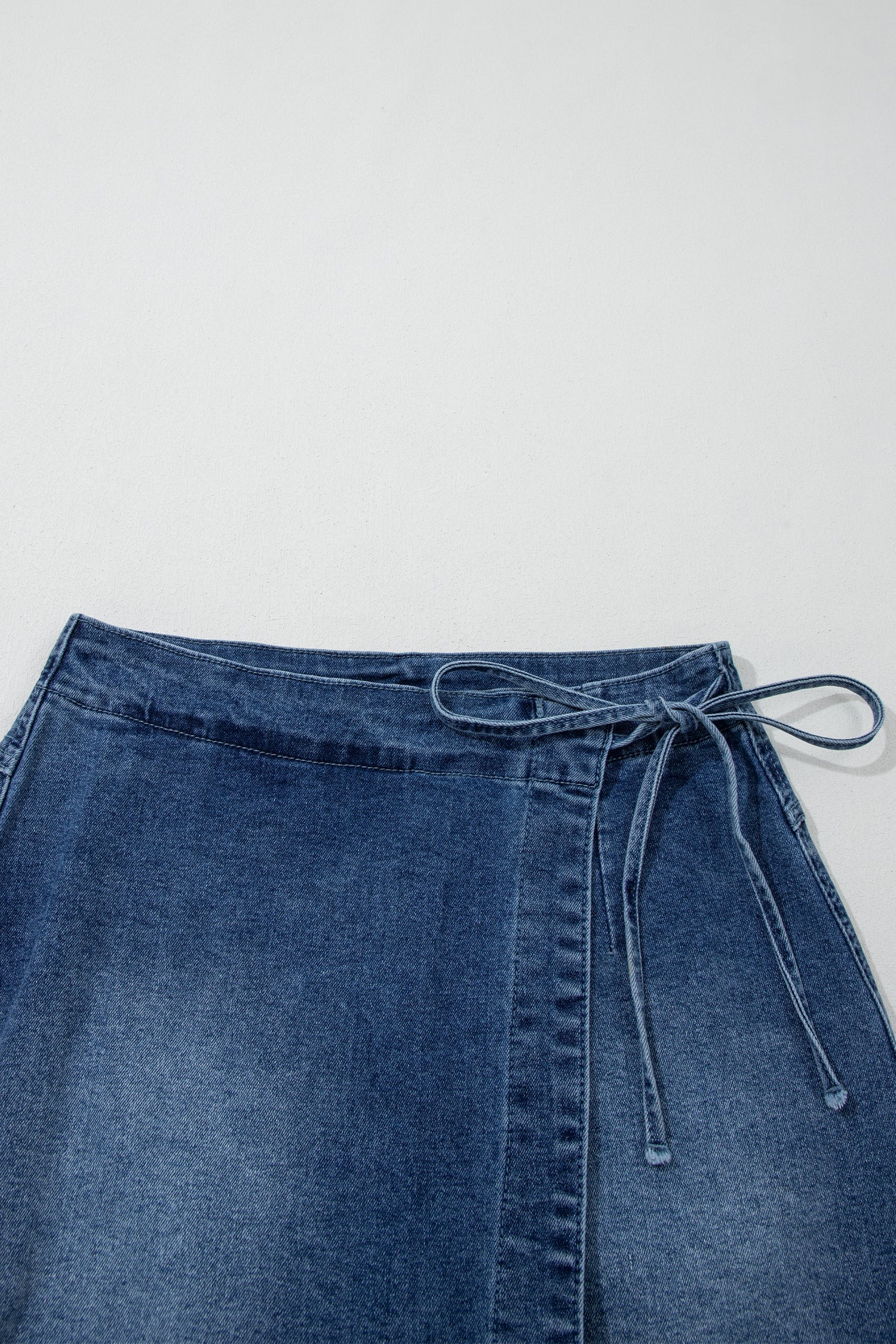 Denim Wrapped Tie Waist Skort