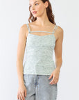 Le Lis Heathered Ribbed Adjustable Strap Cami