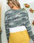 e Luna PLUS Color Block Camo Sweatshirt