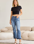 Judy Blue Full Size Release Hem Cropped Bootcut Jeans