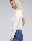 Zenana Ribbed Turtle Neck Long Sleeve Top