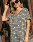 e Luna PLUS Camo Star Print Tunic