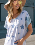 e Luna PLUS Star Print Striped Jersey Top