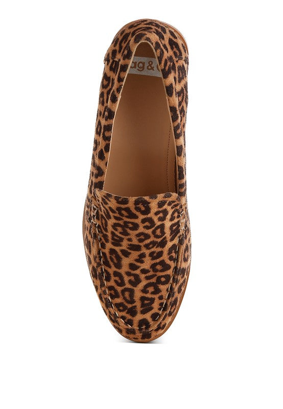 Cacani Leopard Print Heeled Loafers