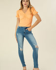 Lilou Shirred V-Neck Top with Puff Sleeves