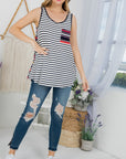 e Luna PLUS Mixed Striped Tank Top