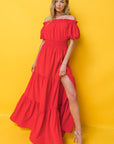 Flying Tomato Out in the Country Woven Maxi Dress