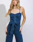 Flying Tomato Drift Away Denim Jumpsuit