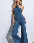 Flying Tomato Call Me Lovely Denim Jumpsuit