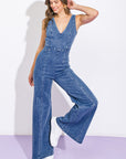 Flying Tomato Siesta Saturday Denim Jumpsuit