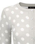 Polka Dot Jacquard 3/4 Sleeve Sweater Cardigan