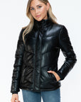 Snobbish Pocketed Zip Up Turtleneck Puffer Jacket