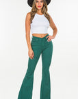 GJG Denim Bell Bottom Jean In Hunter Green - Inseam 32