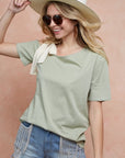 BiBi Tied Ribbon One Shoulder Short Sleeve T-Shirt