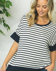 e Luna Striped Mix High Low Top