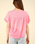 VERY J Nochted Short Sleeve Washed T-Shirt