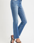 RISEN Full Size Mid Rise Ankle Straight Jeans with Pockets