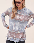 e Luna Terry Tie Dye Long Hoodie PLUS Top