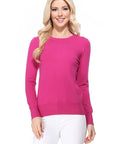 Crew Neck Long Sleeve Light Basic Casual Knit Top