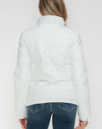 YMI Pocketed Zip Up Turtleneck Puffer Jacket