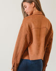 HYFVE Suede Button Down Cropped Jacket