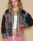 POL Crochet Patchwork Dropped Shoulder Jacket