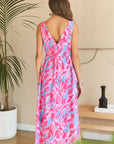 ADORA Abstract Floral V-Neck Maxi Dress