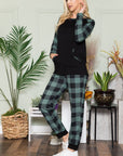 Celeste Plaid Long Sleeve T-Shirt with Pockets