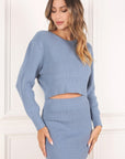 HYFVE Ribbed Knit Crop Top & Skirt Set