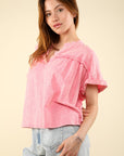 VERY J Nochted Short Sleeve Washed T-Shirt