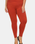 Yelete Full Size Seamless High Waist Fleece Leggings