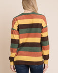 BOMBOM Multi-Color Striped Knit Top