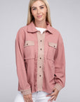 Pink Two Tone Flap Pocket Shirt