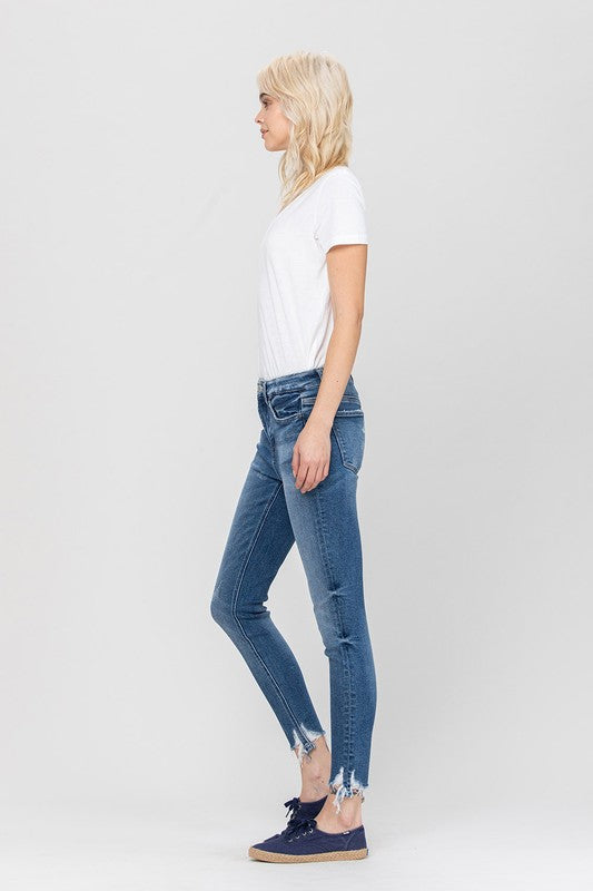 VERVET by Flying Monkey High Rise Ankle Skinny Hem Detail