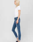 VERVET by Flying Monkey High Rise Ankle Skinny Hem Detail