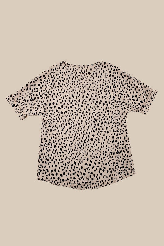 Leopard V-Neck Blouse - Online Only