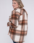 Blue B Plus Size Yarn Dyed Plaid Shirt Jacket