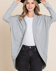 BOMBOM Open Front Long Sleeve Cocoon Cardigan