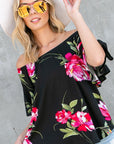 e Luna Floral Off Shoulder Top