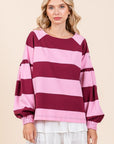 Mittoshop Striped Snap Shoulder Long Sleeve T-Shirt