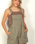 VERY J Adjustable Suspender Overalls with Pockets