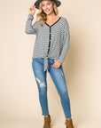 e Luna Striped Button Down Top