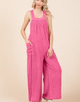 Culture Code Full Size Pocketed Sleeveless Wide Leg Overalls