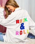 Davi & Dani Multi Color Letters Fringed Hem Detail Shirt Rock & Roll - My Pampered Life Seattle